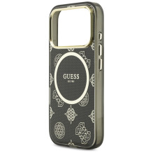 „Guess IML Peony Dot MagSafe“ dėklas, skirtas „iPhone 17 Pro“ – juodas