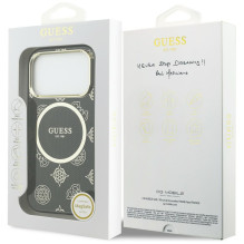 „Guess IML Peony Dot MagSafe“ dėklas, skirtas „iPhone 17 Pro“ – juodas