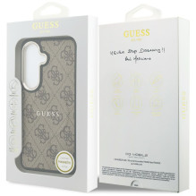 Etui Guess 4G Embossed Ring MagSafe na Samsung Galaxy S26 - brązowe