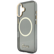 „Guess IML Script“ metalinis „MagSafe“ dėklas, skirtas „iPhone 17“ – juodas