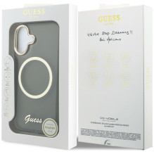 Guess IML Script Metal MagSafe Case for iPhone 17 - Black