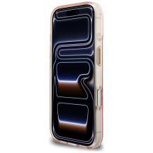 „Guess IML Script Metal MagSafe“ dėklas, skirtas „iPhone 17 Pro“ – rožinis