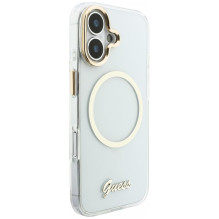 „Guess IML Script“ metalinis „MagSafe“ dėklas, skirtas „iPhone 17“ – skaidrus