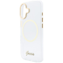 „Guess IML Script“ metalinis „MagSafe“ dėklas, skirtas „iPhone 17“ – skaidrus