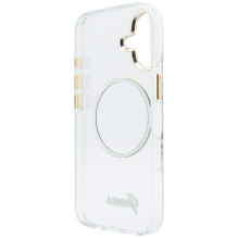 „Guess IML Script“ metalinis „MagSafe“ dėklas, skirtas „iPhone 17“ – skaidrus