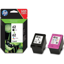 HP No.62 Kasečių rinkinys (N9J71AE), juoda ir trispalvė kasetė