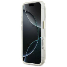 „Guess IML Shell Script“ metalinis „MagSafe“ dėklas, skirtas „iPhone 17 Pro Max“ – baltas