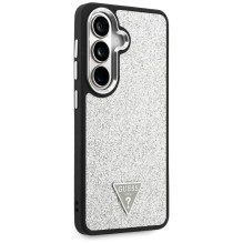 Etui Guess Fixed Glitter Triangle MagSafe na Samsung Galaxy S26 - srebrne