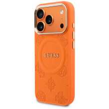 „Guess Peony Hot Stamp MagSafe“ dėklas, skirtas „iPhone 17 Pro Max“ – oranžinis