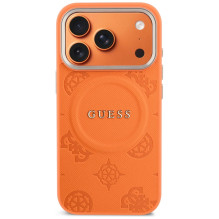 Guess Peony Hot Stamp MagSafe Case for iPhone 17 Pro Max - Orange