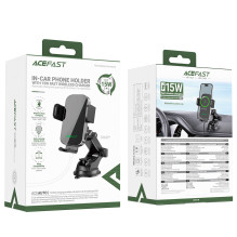 „Acefast D53“ automobilio laikiklis su belaidžiu įkrovikliu, tvirtinamas prie prietaisų skydelio ir automatiniu spaustuk