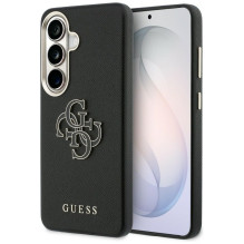 „Guess“ grūdėtas didelis metalinis logotipas „Samsung Galaxy S26“ – juodas
