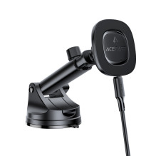 Acefast D47 Magnetic Dashboard Mount with Wireless Charger - Black