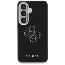„Guess“ grūdėtas didelis metalinis logotipas „Samsung Galaxy S26“ – juodas