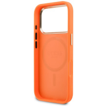 „Guess Peony Hot Stamp MagSafe“ dėklas, skirtas „iPhone 17 Pro“ – oranžinis