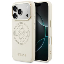 „Guess“ perforuotas 4G „MagSafe“ dėklas, skirtas „iPhone 17 Pro“ – smėlio spalvos