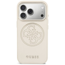 „Guess“ perforuotas 4G „MagSafe“ dėklas, skirtas „iPhone 17 Pro Max“ – smėlio spalvos