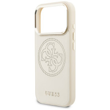 „Guess“ perforuotas 4G „MagSafe“ dėklas, skirtas „iPhone 17 Pro Max“ – smėlio spalvos