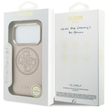 „Guess“ perforuotas 4G „MagSafe“ dėklas, skirtas „iPhone 17 Pro“ – rožinis