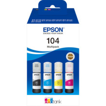 OEM kasečių komplektas Epson 104 C13T00P640 Juoda / Mėlyna / Geltona / Purpurinė