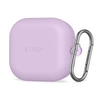 „Tech-Protect“ silikoninis dėklas su kabliuku, skirtas „Samsung Galaxy Buds 4 / 4 Pro“ – violetinis „Tech-Protect“ silikoninis dėklas su kabliuku, skirtas „Samsung Galaxy Buds 4 / 4 Pro“ – violetinis