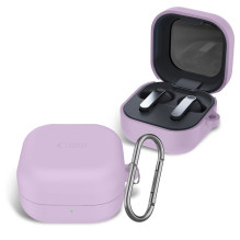 „Tech-Protect“ silikoninis dėklas su kabliuku, skirtas „Samsung Galaxy Buds 4 / 4 Pro“ – violetinis „Tech-Protect“ silikoninis dėklas su kabliuku, skirtas „Samsung Galaxy Buds 4 / 4 Pro“ – violetinis