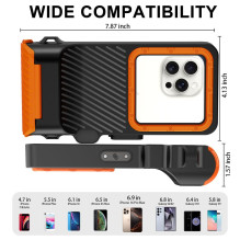„Tech-Protect IPX8 Pro“ vandeniui atsparus telefono dėklas – oranžinis ir juodas „Tech-Protect IPX8 Pro“ vandeniui atsparus telefono dėklas – oranžinis ir juodas