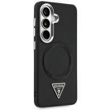 „Guess“ įspausto žiedo trikampio logotipo „MagSafe“ dėklas, skirtas „Samsung Galaxy S26“ – juodas