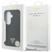„Guess“ įspausto žiedo trikampio logotipo „MagSafe“ dėklas, skirtas „Samsung Galaxy S26“ – juodas