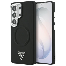 „Guess“ įspausto žiedo ir trikampio logotipo „MagSafe“ dėklas, skirtas „Samsung Galaxy S26 Ultra“ – juodas