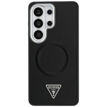 „Guess“ įspausto žiedo ir trikampio logotipo „MagSafe“ dėklas, skirtas „Samsung Galaxy S26 Ultra“ – juodas