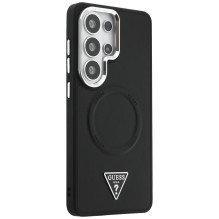„Guess“ įspausto žiedo ir trikampio logotipo „MagSafe“ dėklas, skirtas „Samsung Galaxy S26 Ultra“ – juodas