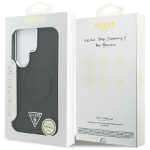 „Guess“ įspausto žiedo ir trikampio logotipo „MagSafe“ dėklas, skirtas „Samsung Galaxy S26 Ultra“ – juodas