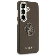 Guess Grained Big 4G Metal Logo Case for Samsung Galaxy S26 - Brown