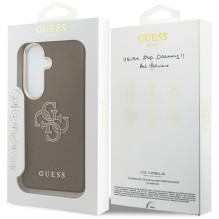 „Guess“ grūdėtas didelis 4G metalinis logotipo dėklas, skirtas „Samsung Galaxy S26“ - rudas
