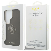 Guess Grained Big 4G Metal Logo Case for Samsung Galaxy S26 Ultra - Brown
