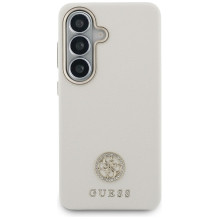 Guess Rhinestone Round Logo MagSafe Case for Samsung Galaxy S26 - Beige
