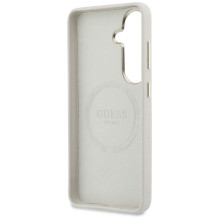 Guess Rhinestone Round Logo MagSafe Case for Samsung Galaxy S26 - Beige