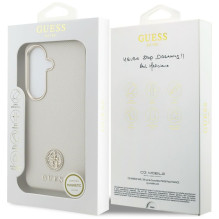 „Guess“ „MagSafe“ dėklas su apvaliu „Rhinestone“ logotipu, skirtas „Samsung Galaxy S26“ – smėlio spalvos