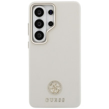 Guess Rhinestone Round Logo MagSafe Case for Samsung Galaxy S26 Ultra - Beige