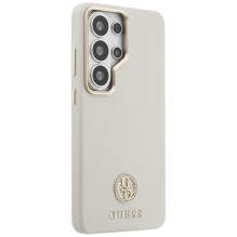 Guess Rhinestone Round Logo MagSafe Case for Samsung Galaxy S26 Ultra - Beige