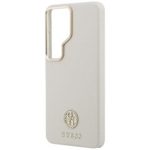 Guess Rhinestone Round Logo MagSafe Case for Samsung Galaxy S26 Ultra - Beige