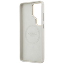 Guess Rhinestone Round Logo MagSafe Case for Samsung Galaxy S26 Ultra - Beige