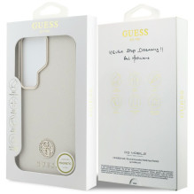 Guess Rhinestone Round Logo MagSafe Case for Samsung Galaxy S26 Ultra - Beige