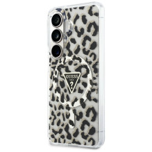 Guess IML Leopard Print Triangle MagSafe Case for Samsung Galaxy S26 - Black