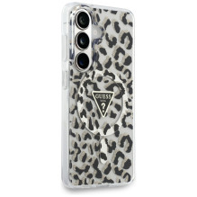 „Guess IML“ leopardo rašto trikampio formos „MagSafe“ dėklas, skirtas „Samsung Galaxy S26“ – juodas