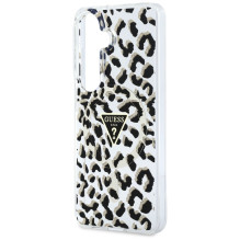 Guess IML Leopard Print Triangle MagSafe Case for Samsung Galaxy S26 - Black
