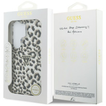 Guess IML Leopard Print Triangle MagSafe Case for Samsung Galaxy S26 Ultra - Black