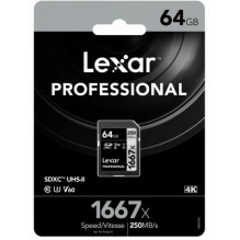 Lexar SDXC 64GB Class 10 V60 U3 UHS-II LSD64GCB1667
