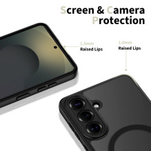 „Tech-Protect BasicMag MagSafe“ dėklas, skirtas „Samsung Galaxy S26“ – permatomas juodas